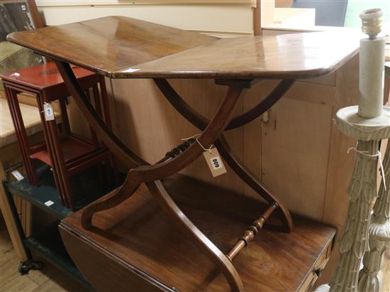 A Victorian mahogany folding coaching table W.107cm